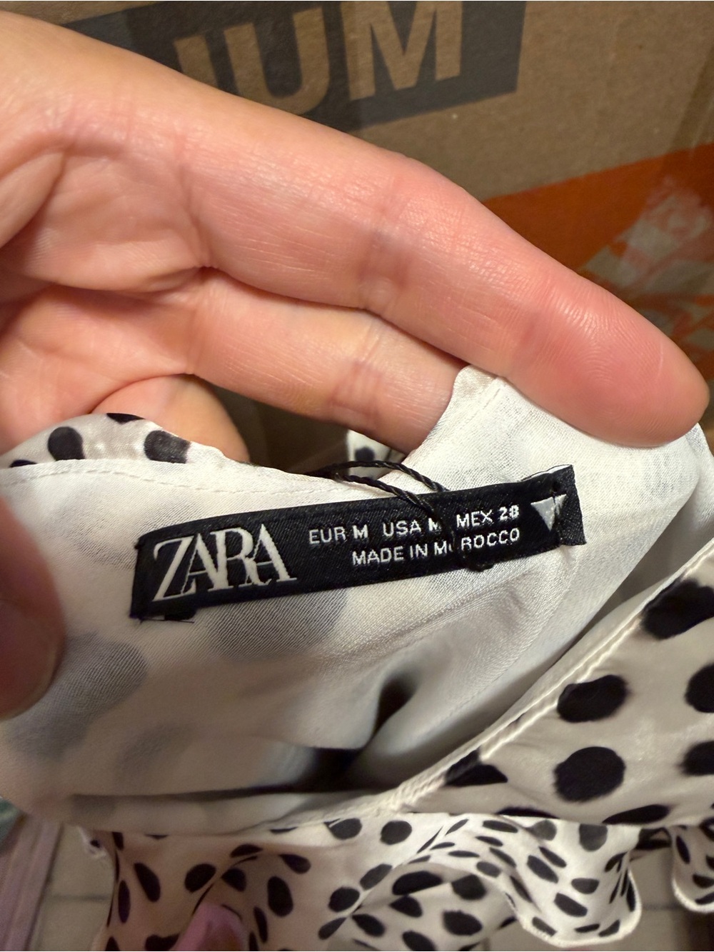 Zara Satin Maxi Dress with Black Polka Dots - Picture 7 of 7